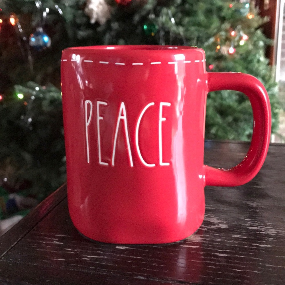 PEACE mug with stitching